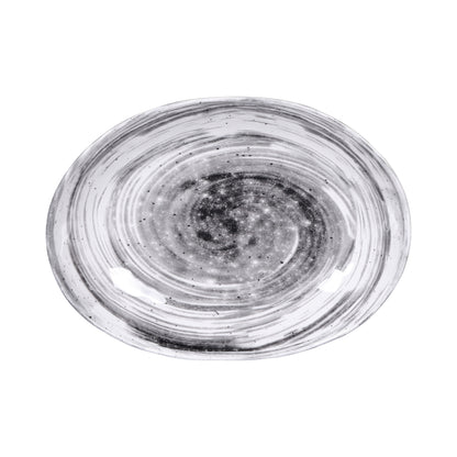 Melamine Deep Oval Plate - Black Design