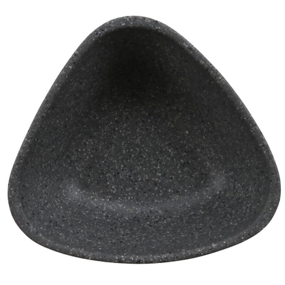 6.5 oz revive stone grey/black triangle melamine ramekin with organic texture, 4.69"L x 4.25"W x 0.88"H, GET, cheforward