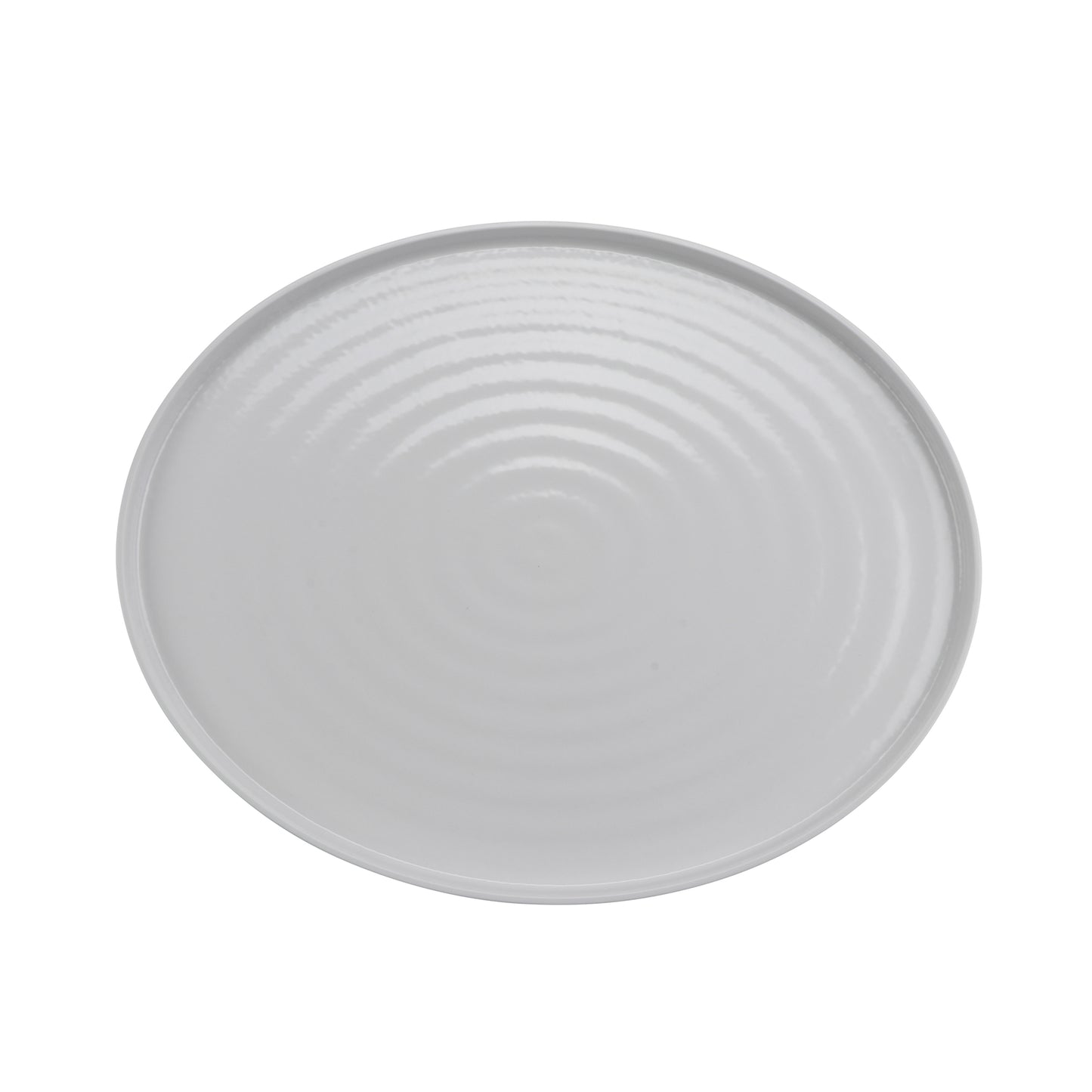 20"x 16" Melamine Oval Platter, Glossy White inside/ Gray Matte outside, GET. Roca.