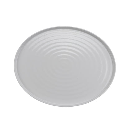 20"x 16" Melamine Oval Platter, Glossy White inside/ Gray Matte outside, GET. Roca.