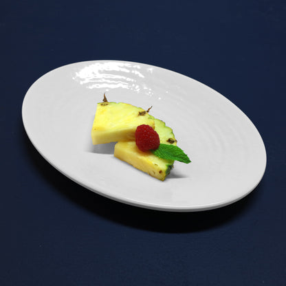 Melamine Oval Pebble Platter - White
