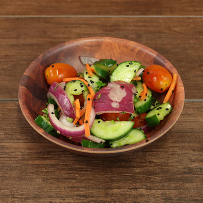Melamine Round Bowl - Checkered Wood