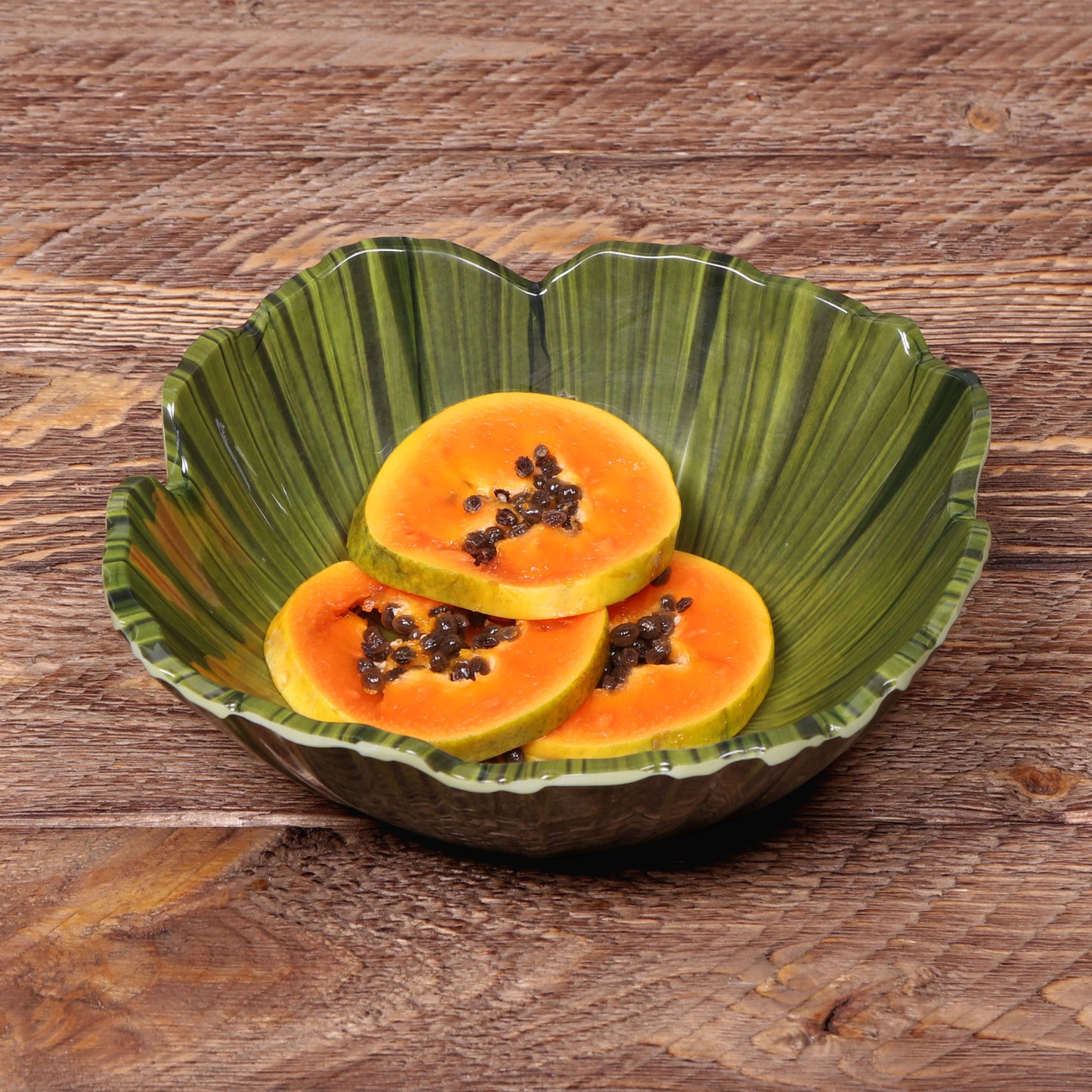 Melamine Small Palm Leaf Bowl - Design Green