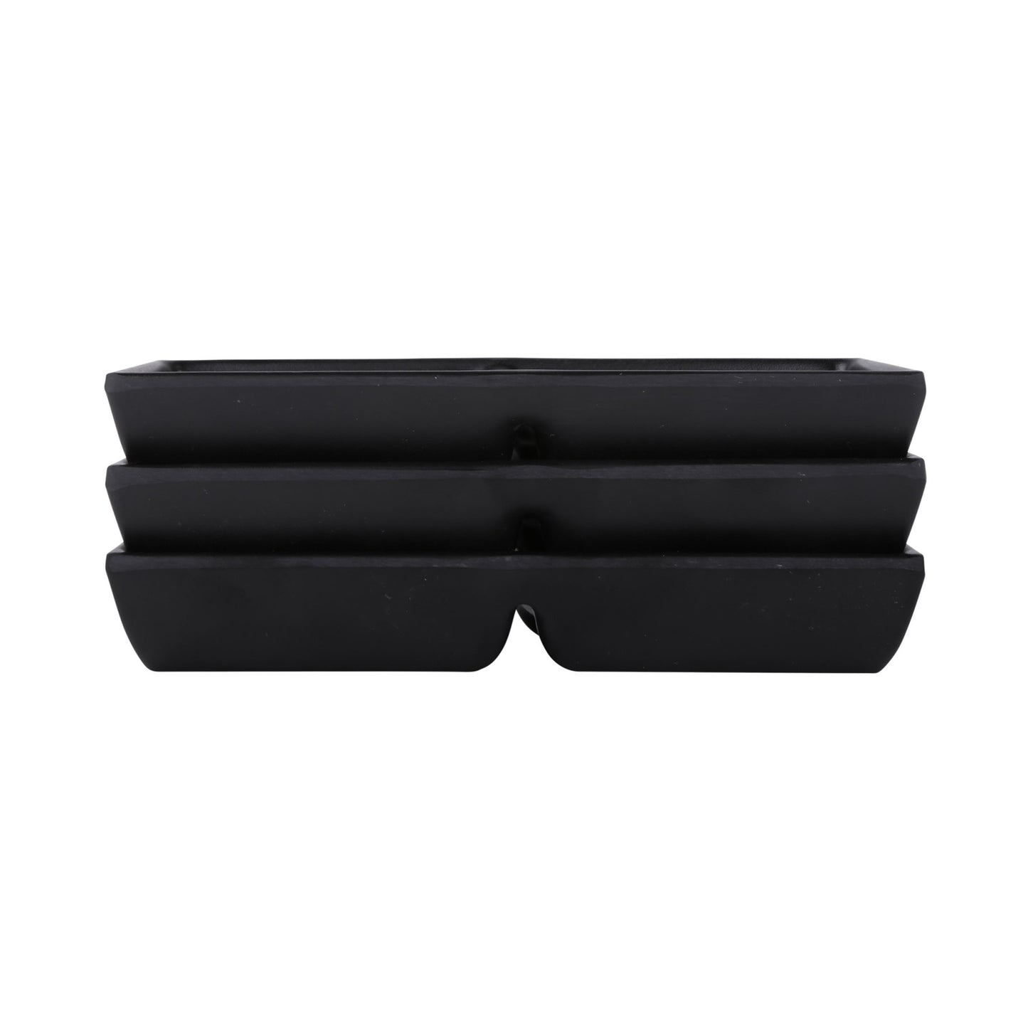 Melamine 2 Compartment Sauce Dish - Black