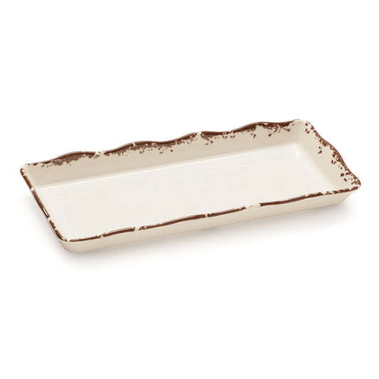15.5" x 14" Melamine Display Tray with Scallop Edge - Tuscan
