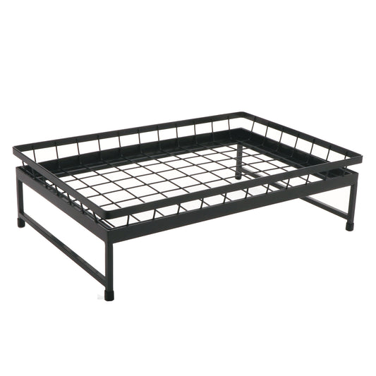1-Tier Flat Display Stand Set, Includes IR-736-MG Stand and 1-Each WB-1812-MG Wire Basket