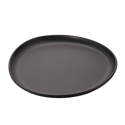 9.1" Dark Gray, Melamine, Small Round Coupe Dinner Plate, G.E.T. Riverstone (12 Pack)