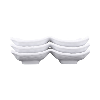 Melamine Two Compartment Tray - White