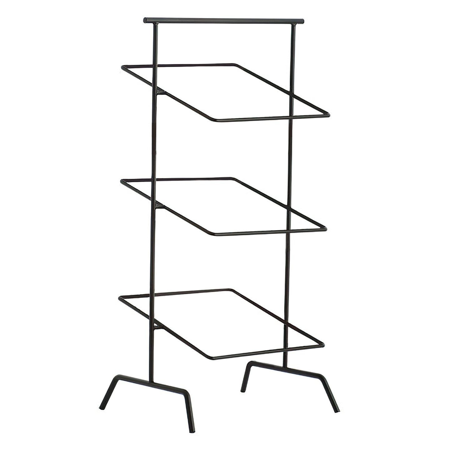 12" Black Square 3-Tier Basket Stand, 31" tall (fits WB-103