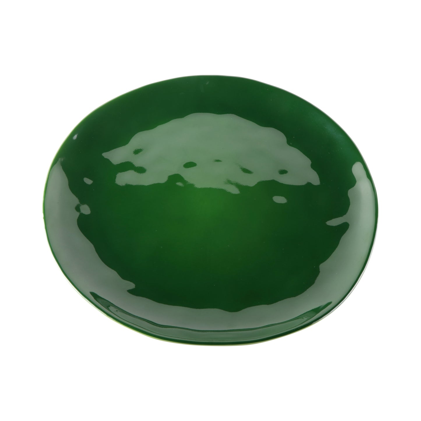 Melamine Round Plate - Green Glaze