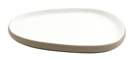 12.7" hatch touch of honey interior/sandstone exterior oblong melamine platter, 12.7"L x 8.7"W x 1"H, GET, cheforward