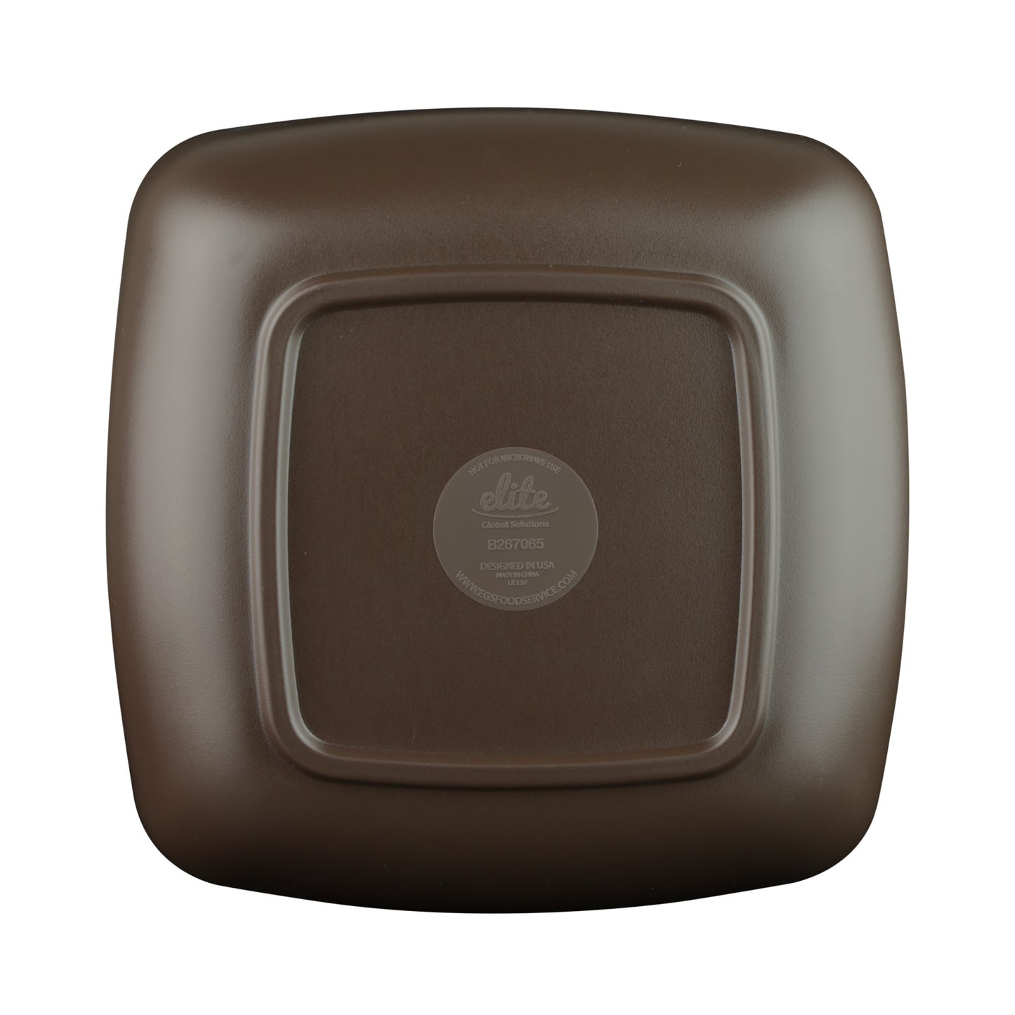 Melamine Square Bowl - White Speckle Inside, Chocolate Outside