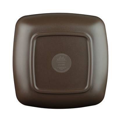 Melamine Square Bowl - White Speckle Inside, Chocolate Outside