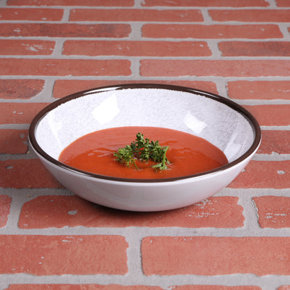 Melamine Round Crackle Bowl - White