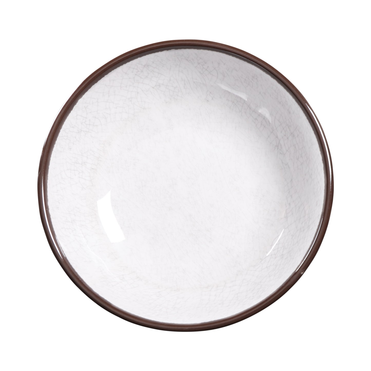 Melamine Round Crackle Bowl - White