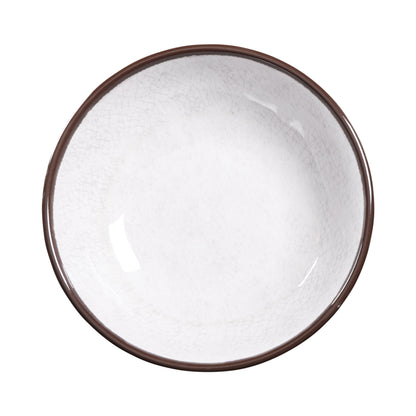 Melamine Round Crackle Bowl - White