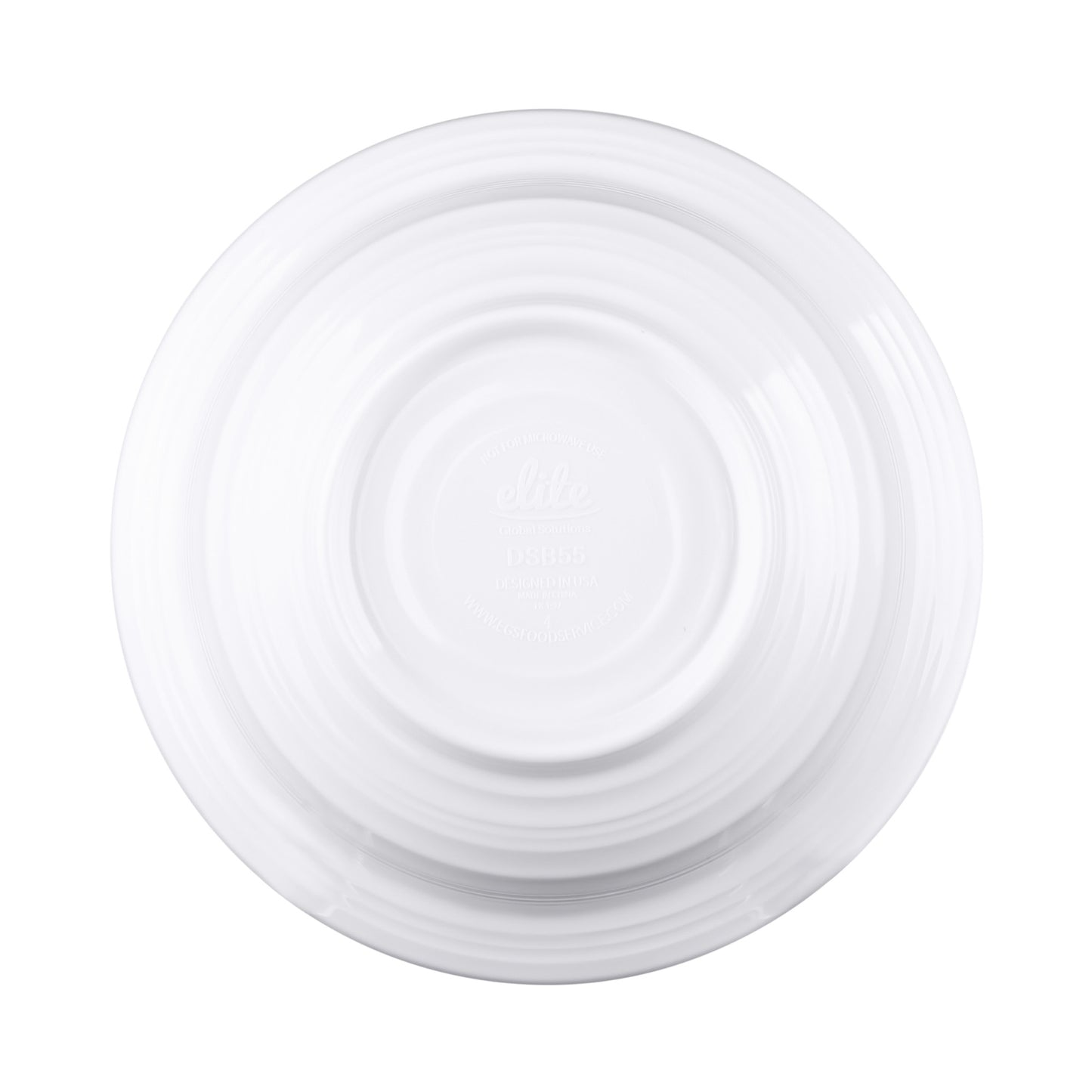 Melamine Round Swirl Bowl - White