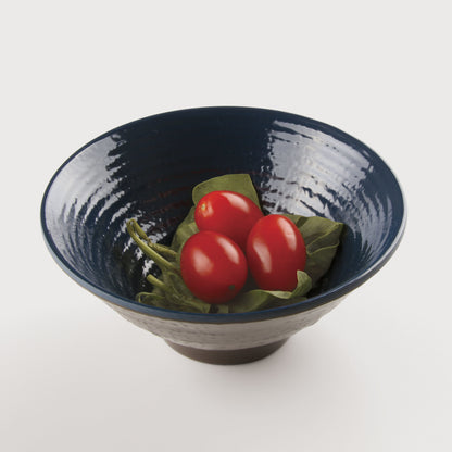 Melamine Bowl - Aubergine Matte Finish Outside/Lapis Gloss Finish Inside