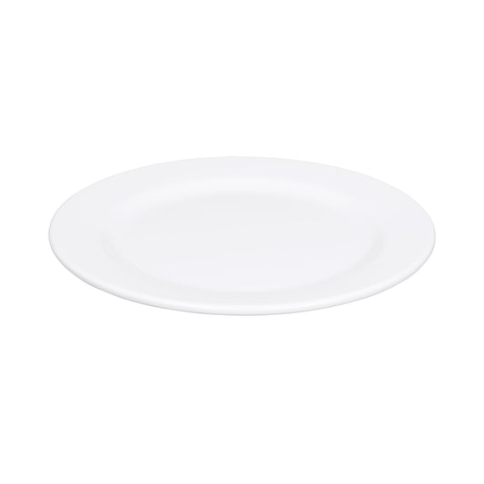 Melamine Round Rim Plate - White