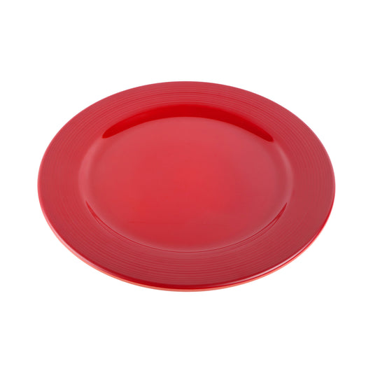 Melamine Round Plate - Red Glaze