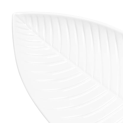 Melamine Large Leaf Platter - White