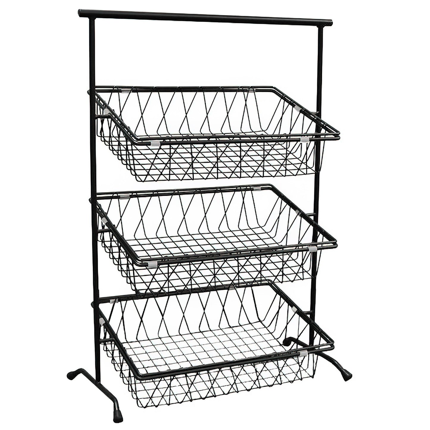 22.75" x 11" Rect. 3-Tier Tilted Pane Stand, 31.25" tall
