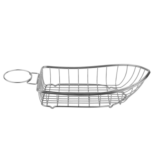 Boat Stainless Steel Wire Basket with One Sauce Cup Holder