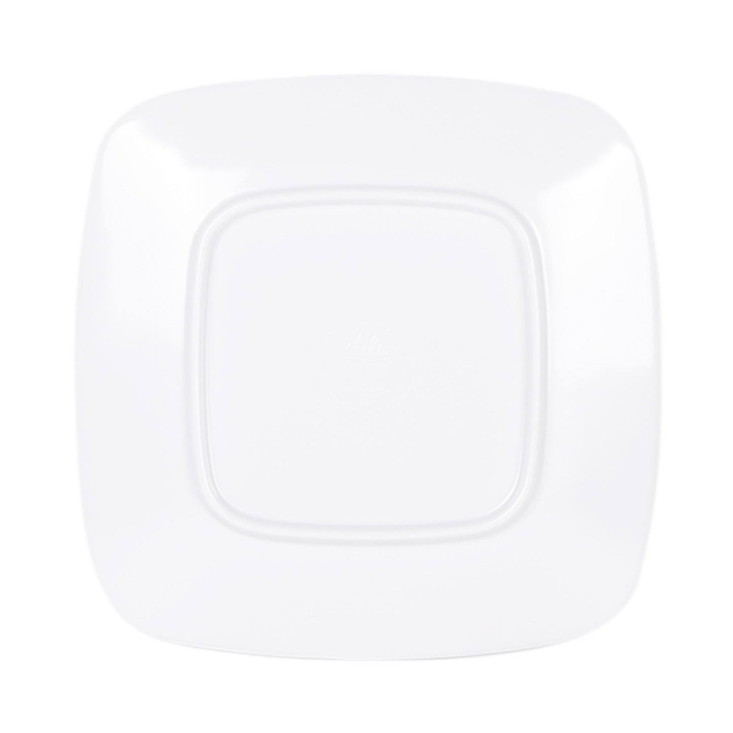 Melamine Rounded Edge Square Plate - White