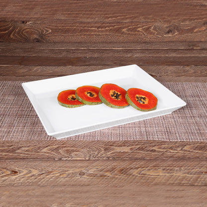 Melamine Rectangular Serving Platter w/ Bump - White