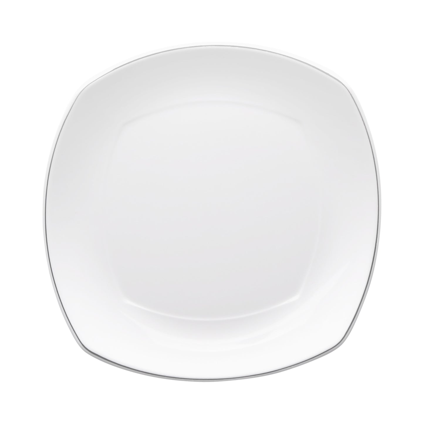 Melamine Square Plate - White w/ Black Trim