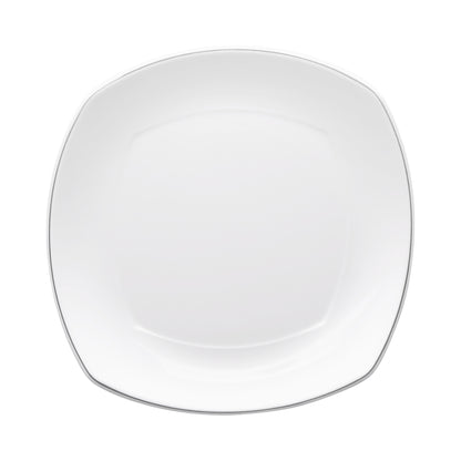 Melamine Square Plate - White w/ Black Trim