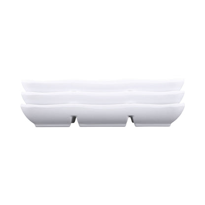 Melamine 3 Compartment Tray - White