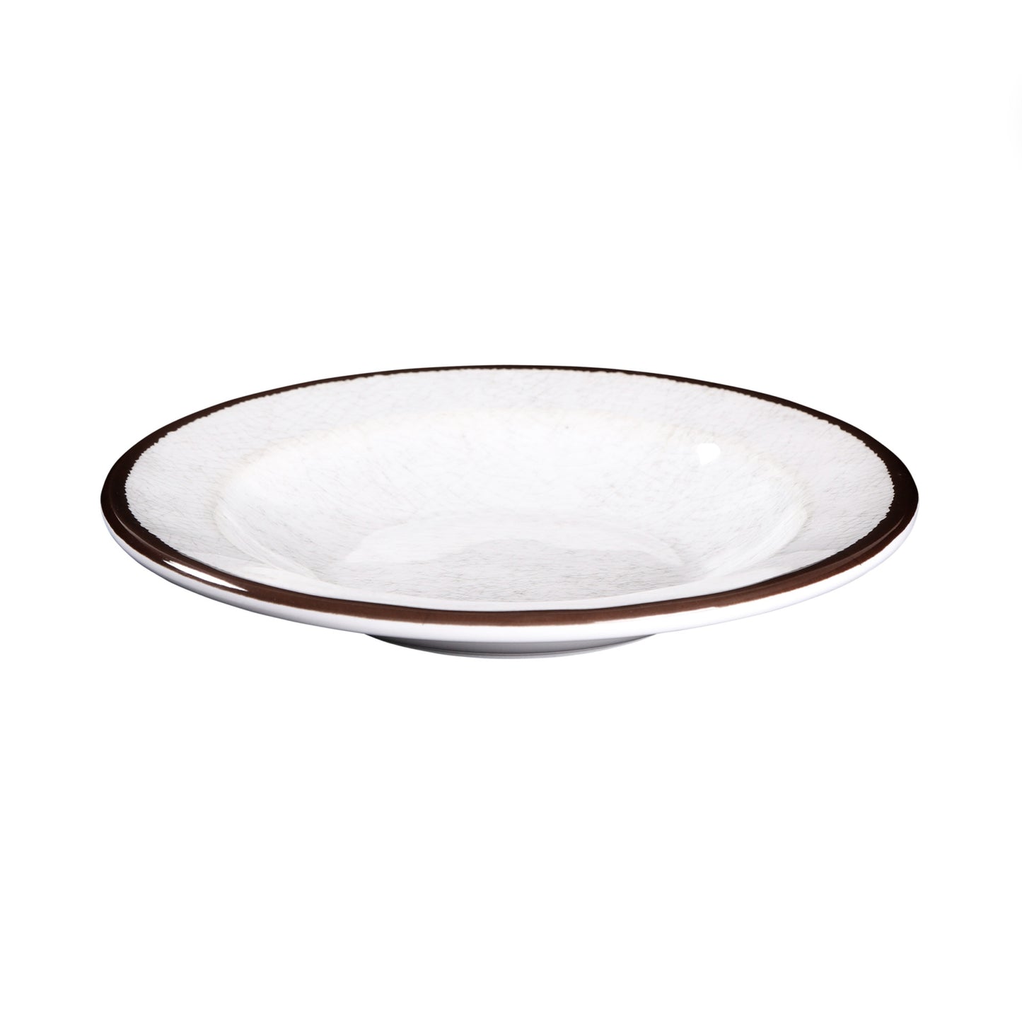 Melamine Round Crackle Pasta/Soup Bowl - White