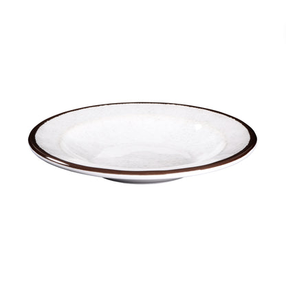 Melamine Round Crackle Pasta/Soup Bowl - White