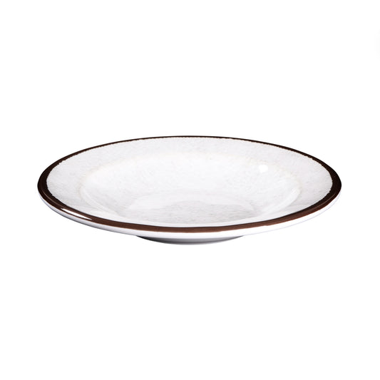 Melamine Round Crackle Pasta/Soup Bowl - White
