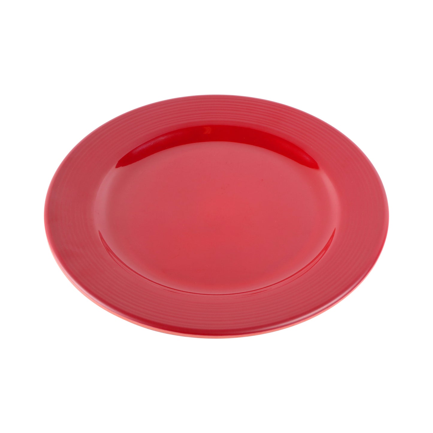 Melamine Round Plate - Red Glaze