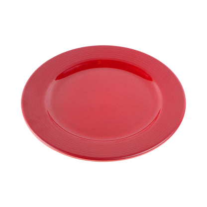 Melamine Round Plate - Red Glaze