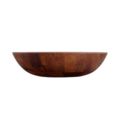 Melamine Round Bowl - Checkered Wood