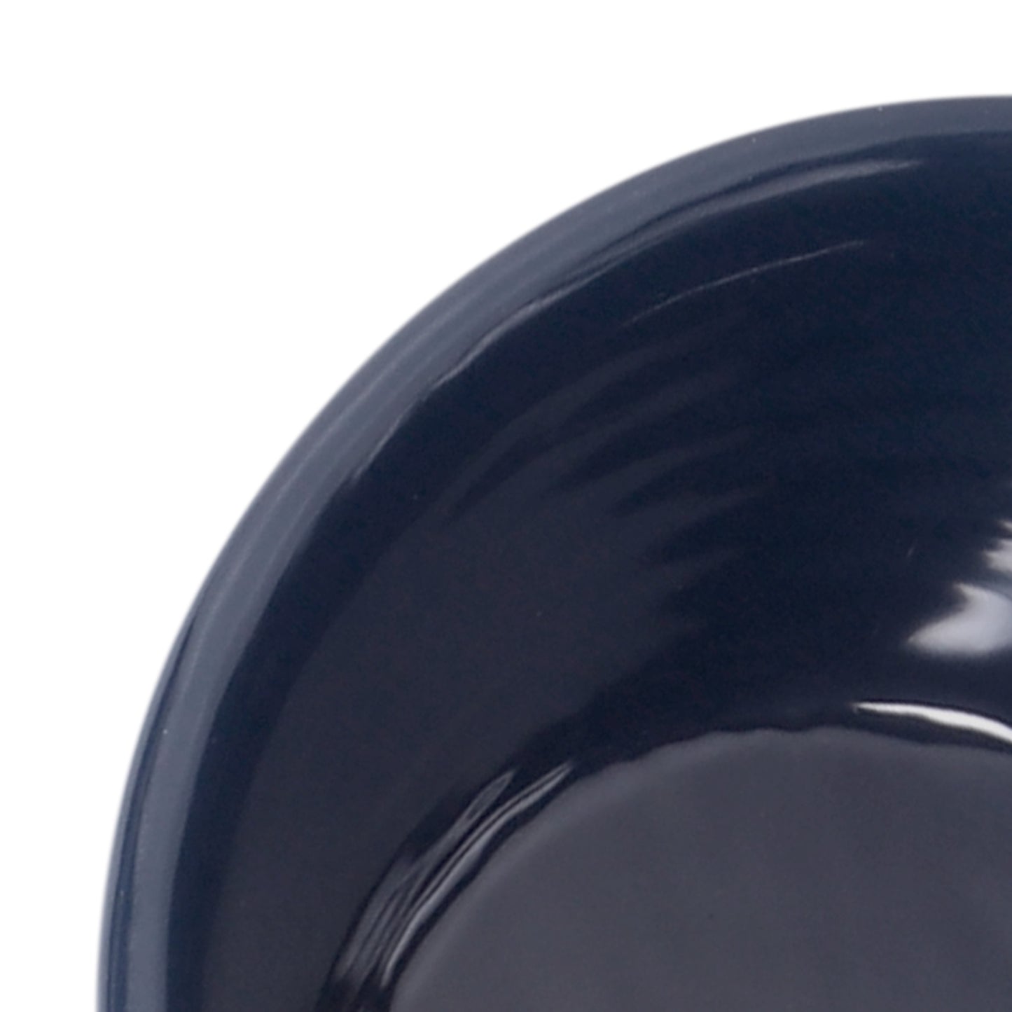 Melamine Bowl w/ 1 1/2" Handle - Chocolate Matte Outside/Lapis Gloss Inside