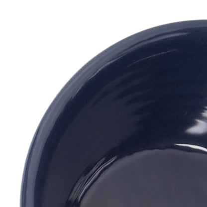 Melamine Bowl w/ 1 1/2" Handle - Chocolate Matte Outside/Lapis Gloss Inside
