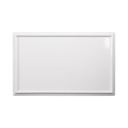 Melamine Rectangular Plate - White w/ Lapis Decal