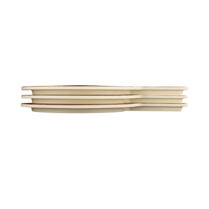 Melamine Round Serving Board - Bamboo