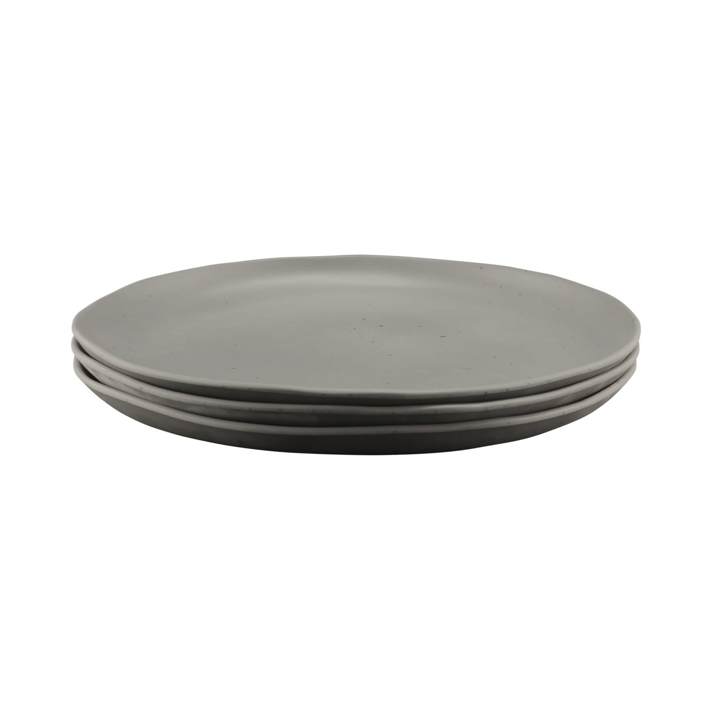 Melamine Round Plate - Dark Gray w/ Speckle