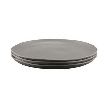 Melamine Round Plate - Dark Gray w/ Speckle