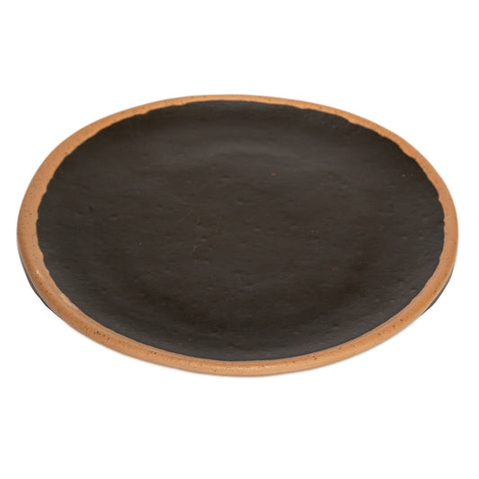 5.5" Brown, Melamine, Small Round Bread/Side Plate, G.E.T. Pottery Market Glazed (12 Pack)