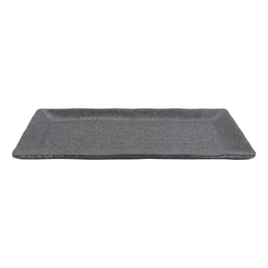 10.375" infuse stone grey rectangle melamine platter (small), 10.375"L x 4.5"W x 0.7"H, GET, cheforward