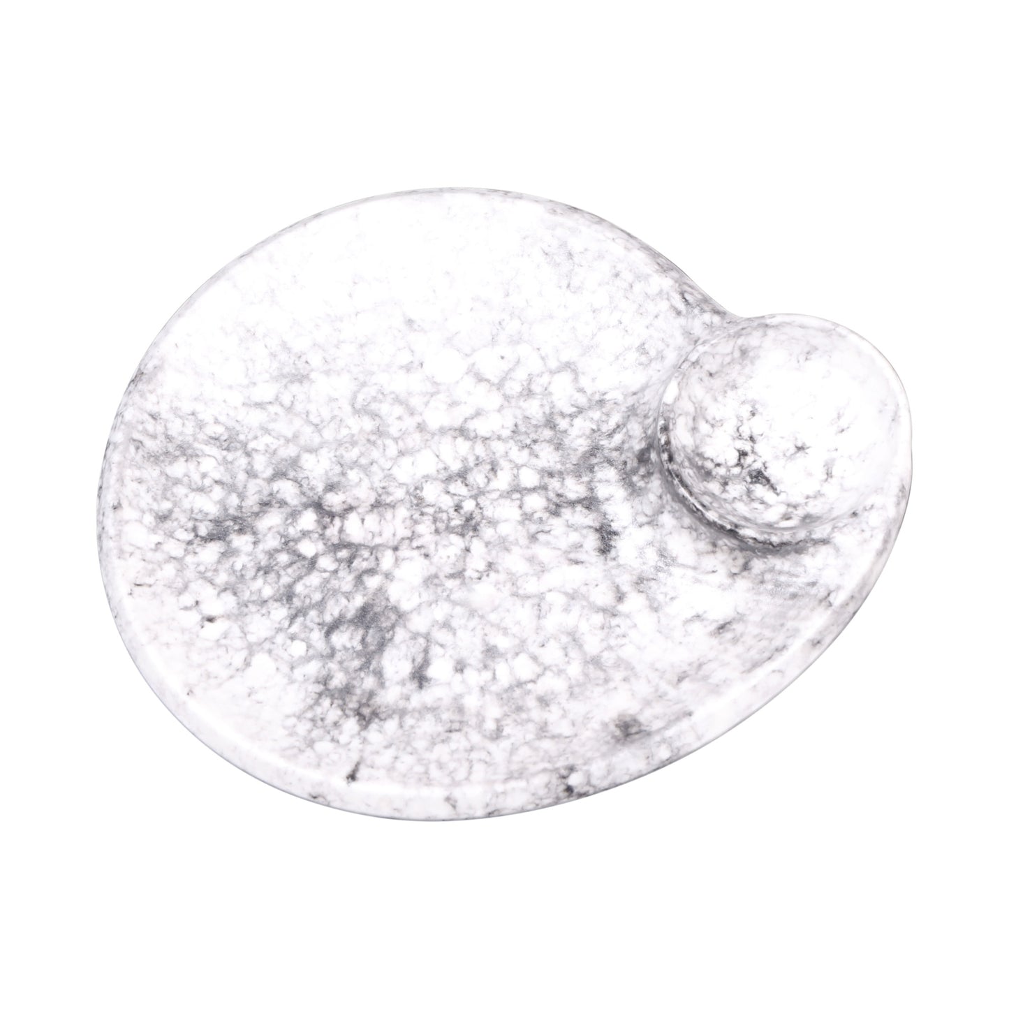 Melamine Round Chip & Dip Plate - Black Marble