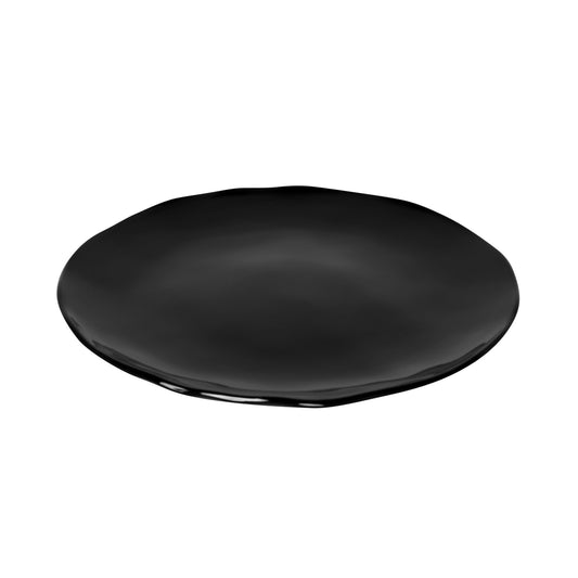 Melamine Round Organic Plate - Black