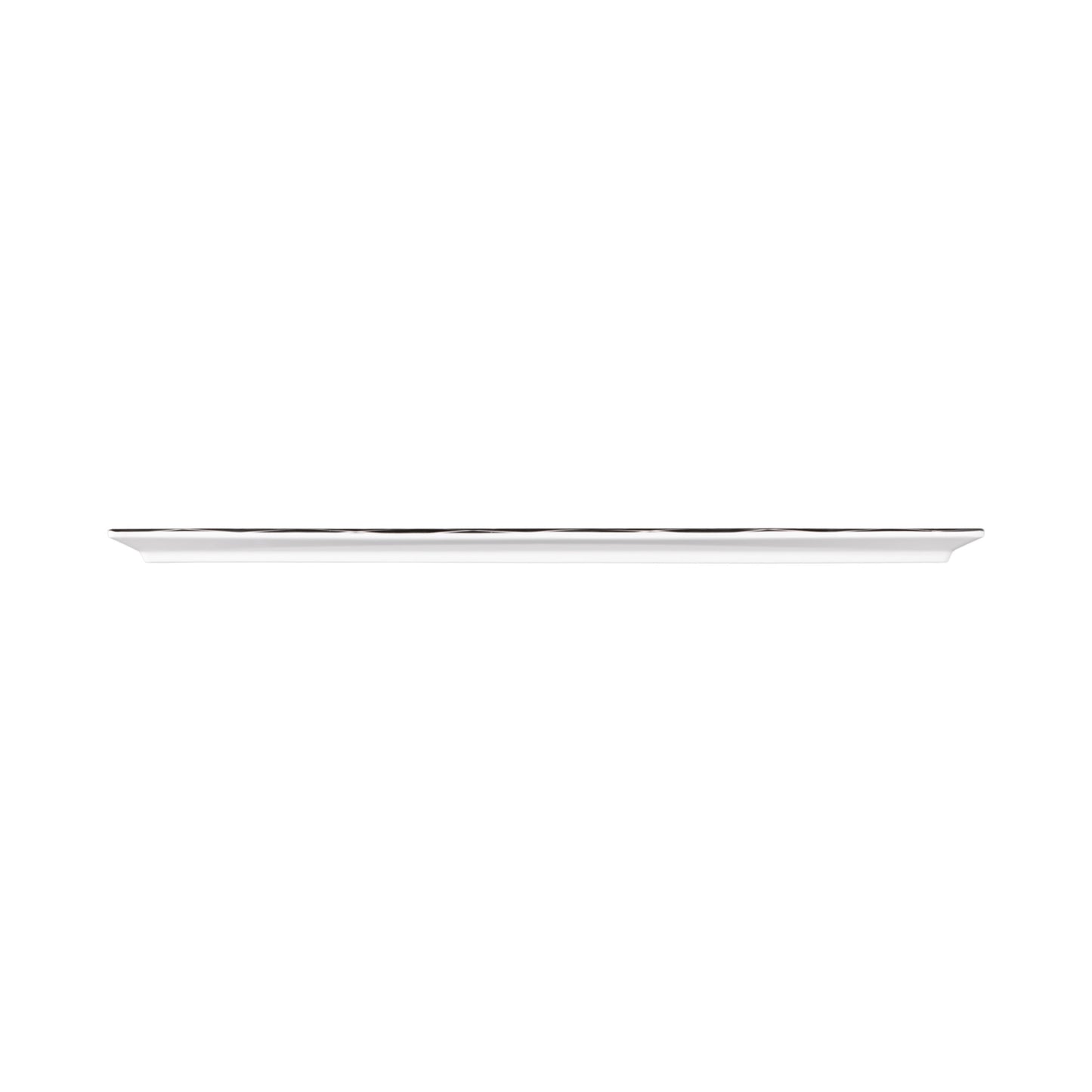 Melamine Rectangular Plate - White w/ Black Decal