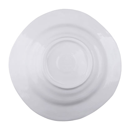 Melamine Irregular Round Bowl - White